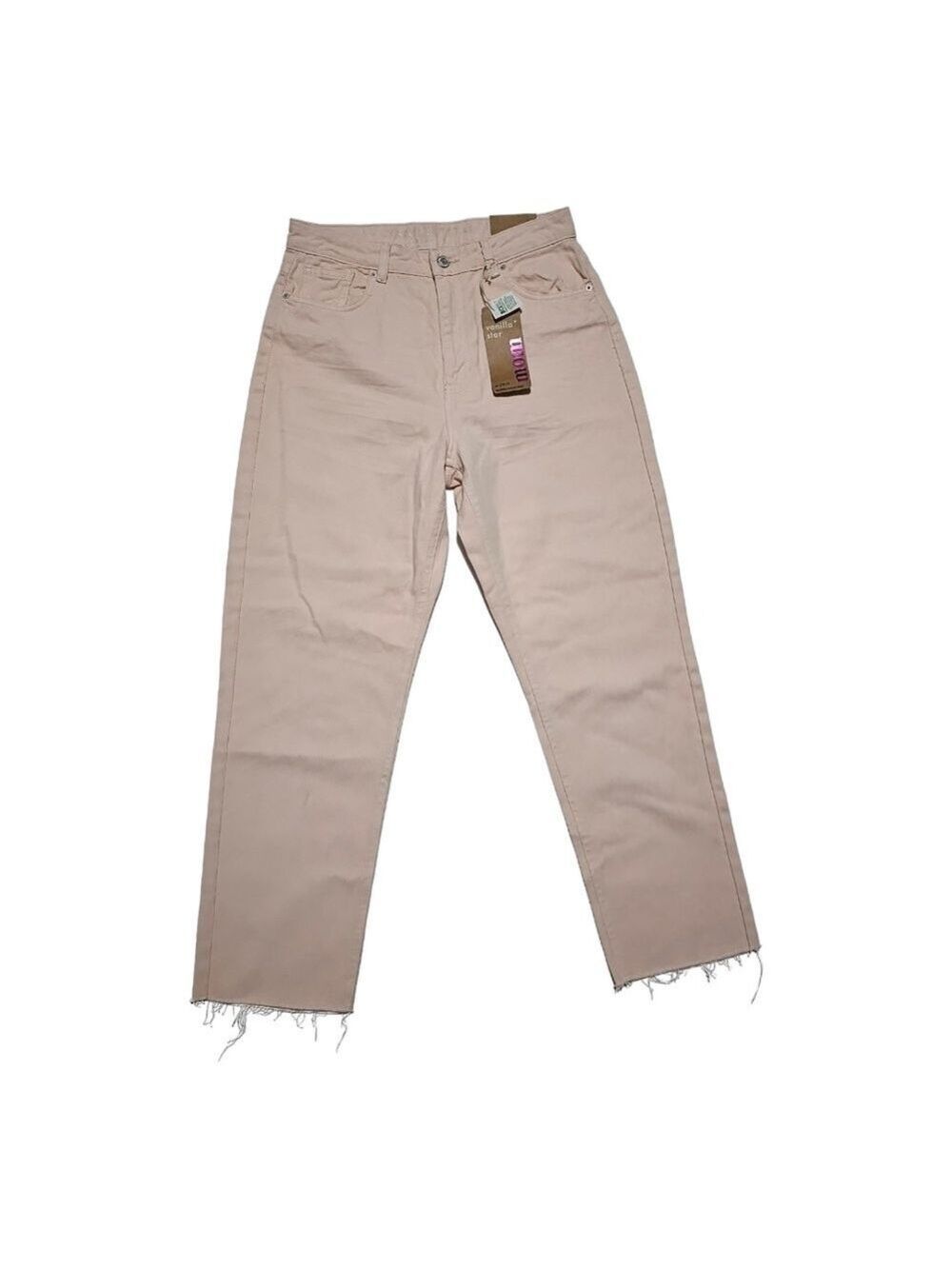 Vanilla Star Pinkish Peach Super High Rise Tapered Leg MOM Jeans Juniors W29/9